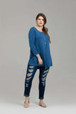 3/4 Sleeve Tunic Top Loose Fit Flare Tunic Shirt - LARACE 8033.